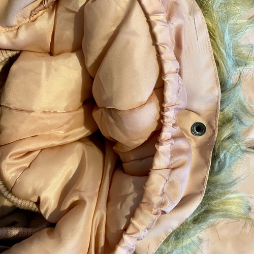 Girls' snowsuit like new, pink, with detachable hood