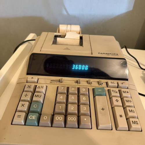 Nasco NS-1250PD printing calculator used, vintage model