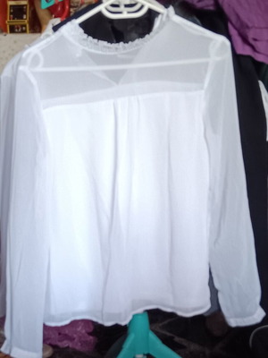 Chiffon Orsay blouse white size M like new with inner top