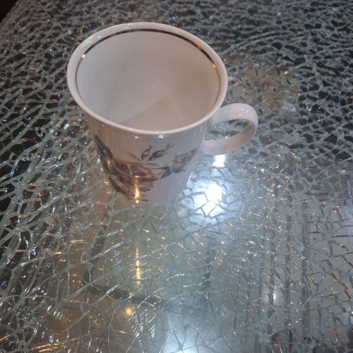 Vintage porcelain mug with rose pattern like new, 1985