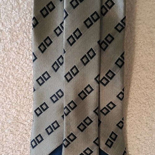 Romerta Danieli men's tie gray with blue, new, 100% polyester