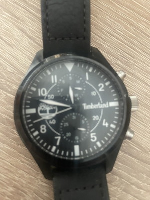 Timberland Madbury 14322JSB-02 men's watch like new, black leather strap