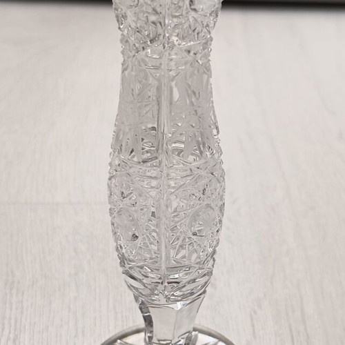 Bohemia Crystal authentic hand-cut tall crystal vase solifleur