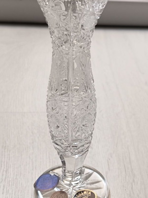 Bohemia Crystal authentic hand-cut tall crystal vase solifleur