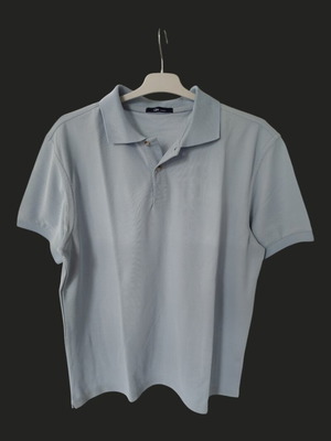 Glou men's polo shirt, light blue, size Large