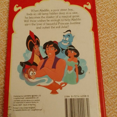 Aladdin Disney book like new, English edition, hardcover