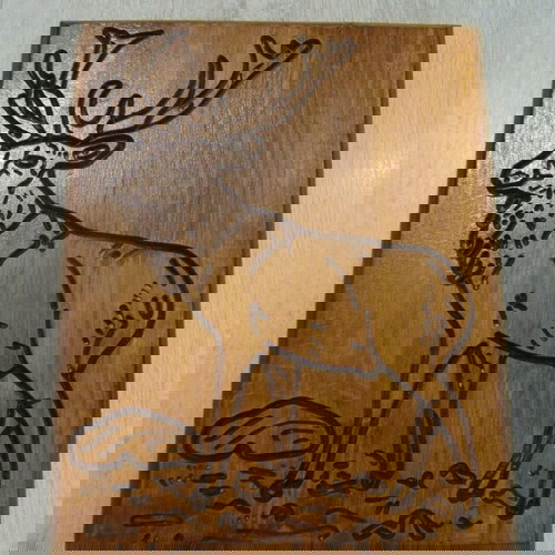 Старо дървено пано с резбовани орнаменти употребявано, 31x24,5 см