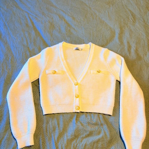 Knitted crop cardigan Mochy like new, white, A.L.E.