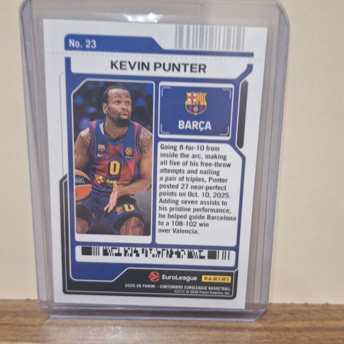 Kevin Punter Panini Contenders EuroLeague 2025-26 Game Ticket 1/5 Barcelona like new
