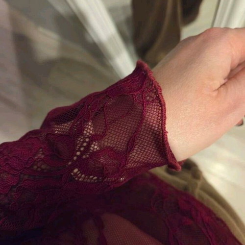 Lace blouse red new, size M