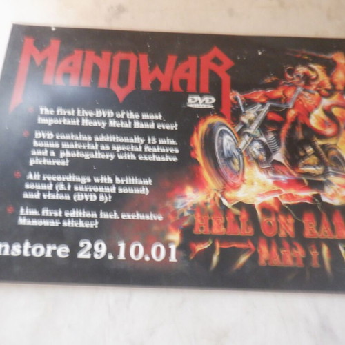 Manowar promotional poster for Hell On Earth DVD new