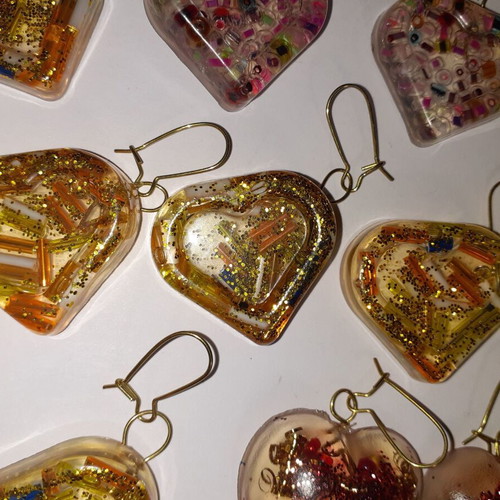 Handmade earrings pack of 38 pairs with liquid glass material