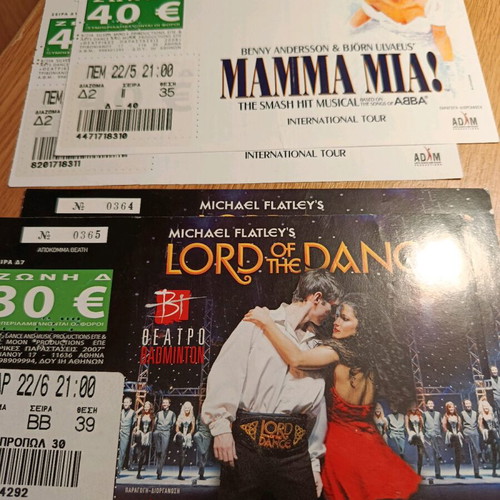 Set of four musical dance show tickets like new
