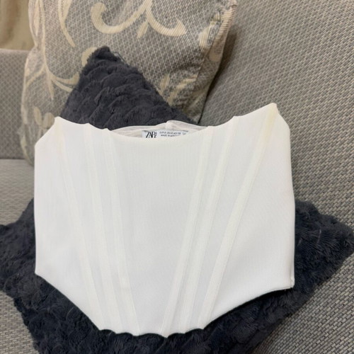 White strapless top Zara used, size S