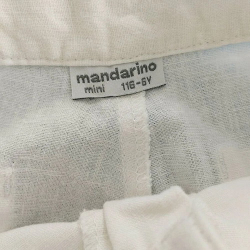 Mandarino White Children's Pants Size 6 Like New Linen Cotton