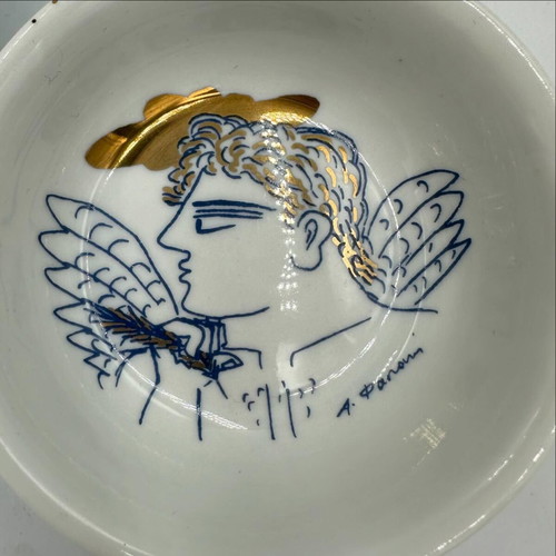 Alecos Fasianos decorative porcelain bowl new with angel motif