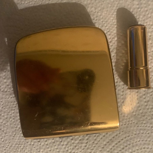Budlet powder compact vintage used with lipstick holder
