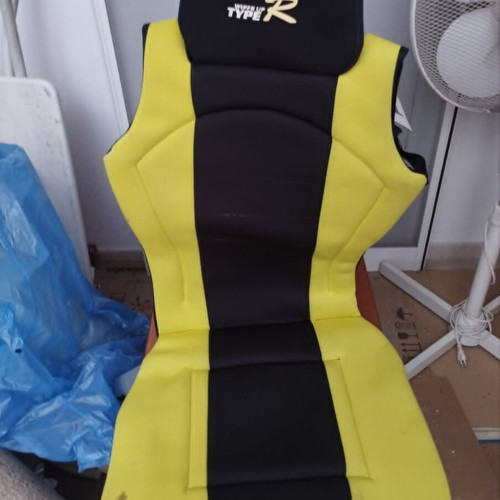 Type-R Car Seat Cushion used, yellow and black polyester