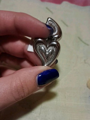 Silver earrings heart-shaped new, unworn