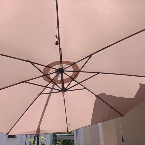 Garden umbrella 3.5m used with solar LED lights and weights