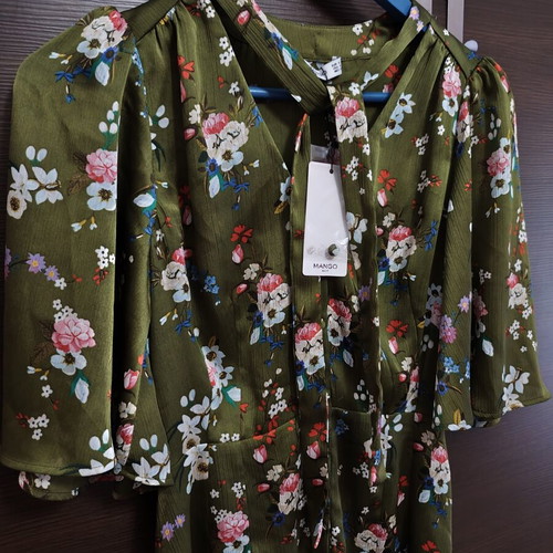 Mango floral dress, small, green