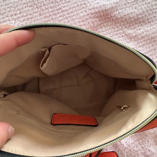 Coral leather crossbody shoulder bag like new
