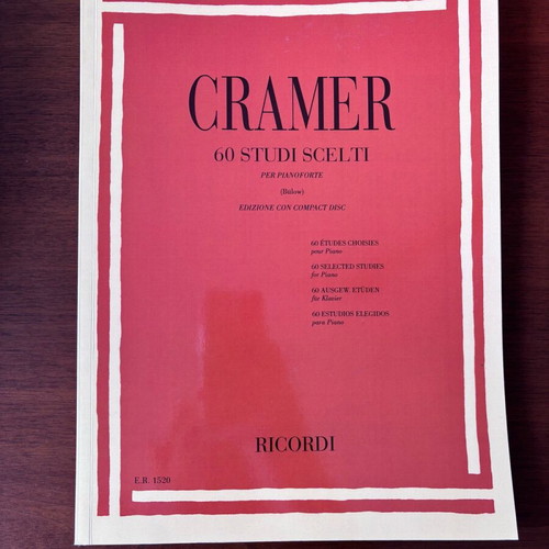 Cramer 60 Studi Scelti piano book new with CD Ricordi