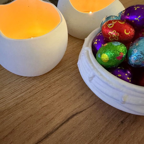 Candle holders with nest new, Easter decoration set