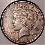  SILVER 1 Dollar 1922 "Peace Dollar" .@@2