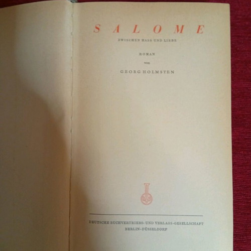 Salomé book used, in German, by Georg Holmsten