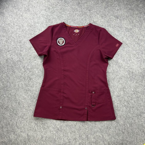 Dickies medical nurse blouse women's small burgundy used