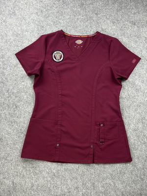 Dickies medical nurse blouse women's small burgundy used