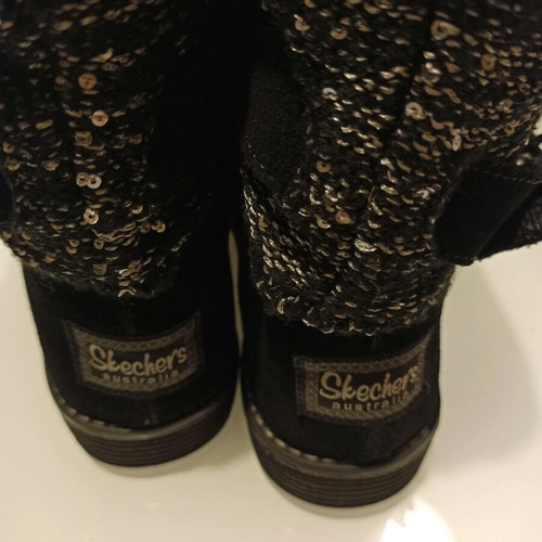 Skechers boots size 39.5 leather like new, black