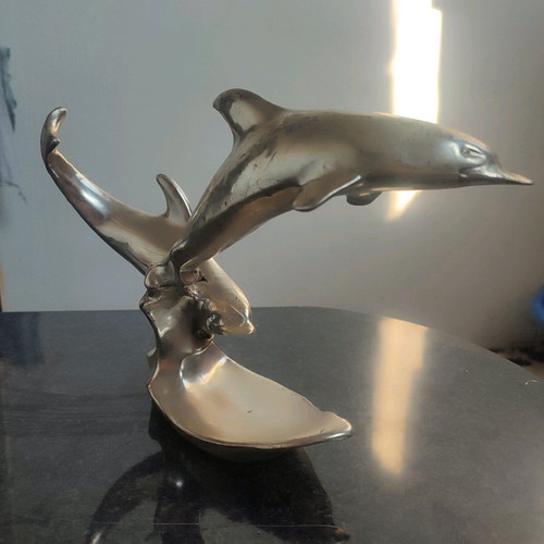 Vintage dolphin decorations used, silver color