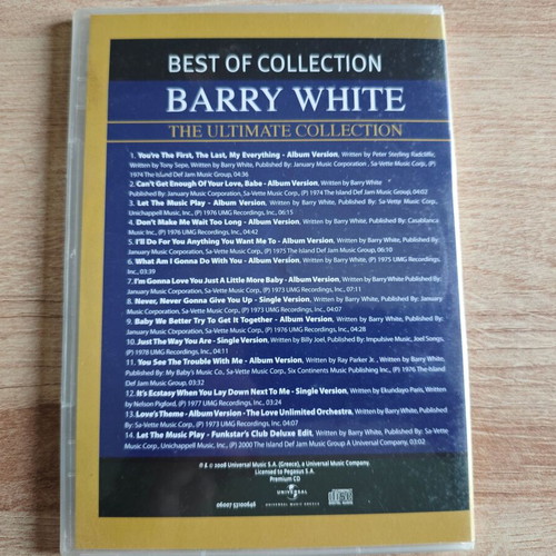 Barry White The Ultimate Collection CD new, R&B / Soul