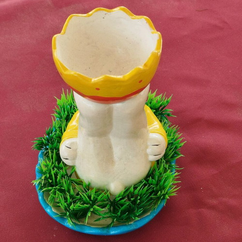 Porcelain egg cup new with bunny and colorful designs