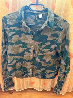 H&M shirt like new, size 38, green camouflage