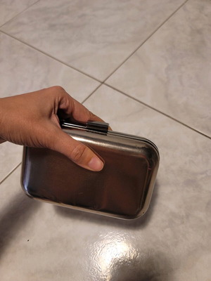 Clutch gray metallic Achilleas Accessories like new with chain