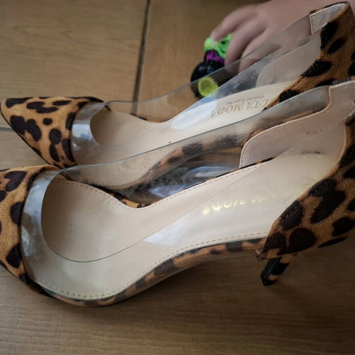 Alta Moda 9cm Leopard Pumps with Transparency like new