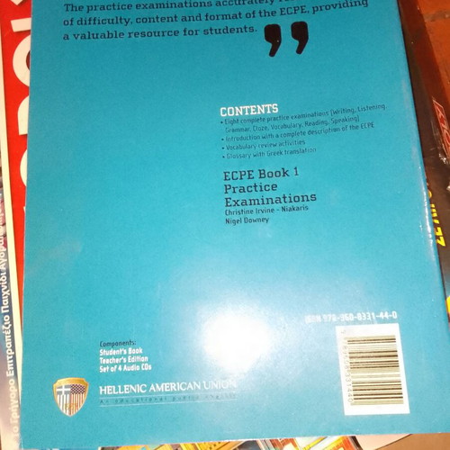 Ecpe Michigan Book 1 like new, practice examinations, Hellenic American Union