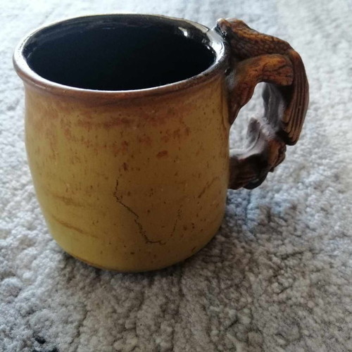 Handmade clay beer mug new