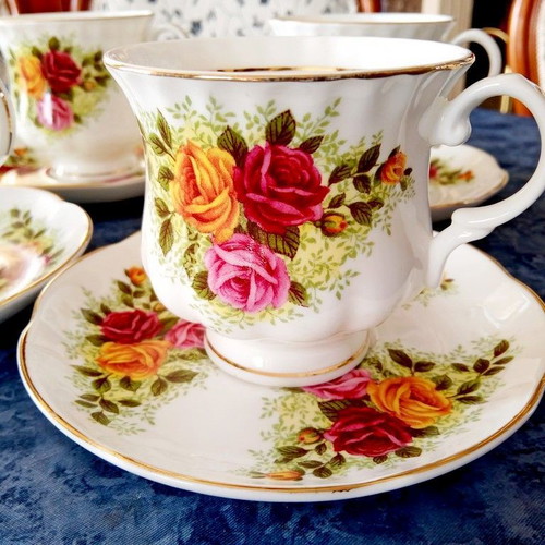 Pink Roses tea cup set of 6
