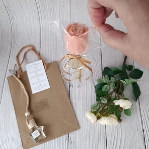 Aromatic Wax Rose and Car Diffuser Gift Set for Kindergarten Teacher