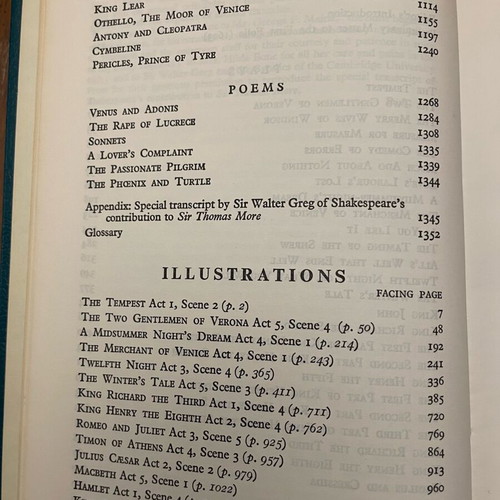 The Complete Works of William Shakespeare Collins edition 1975 like new