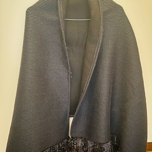 Winter scarf like new, blue with striped pattern