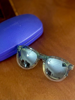 Emilio Pucci sunglasses, transparent green frame with mirror lenses