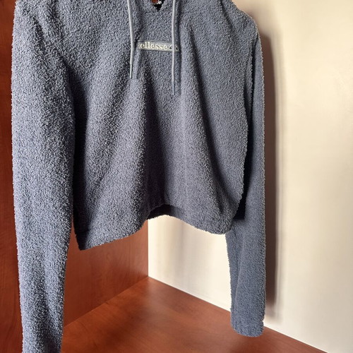 Ellesse Sherpa Cropped Pullover Hoodie size M like new, blue