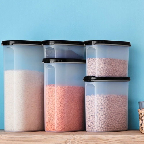 Tupperware Oval Modular Set 5 pcs new, black and blue