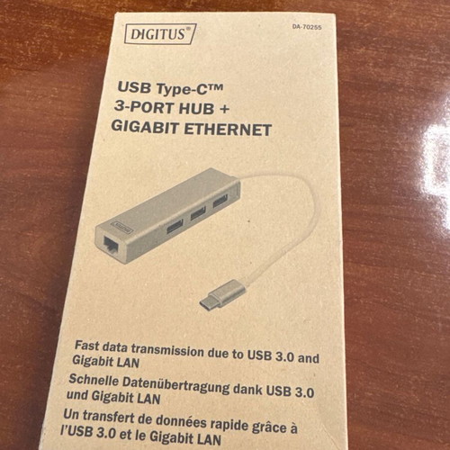Digitus USB Type-C hub 3-port with Gigabit Ethernet like new