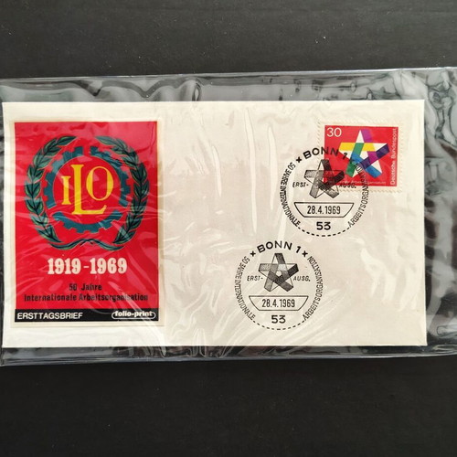 Φάκελος Πρώτης Ημέρας ΦΠΗΚ Γερμανία 1969 International Labour Organization ILO σαν καινούργιο